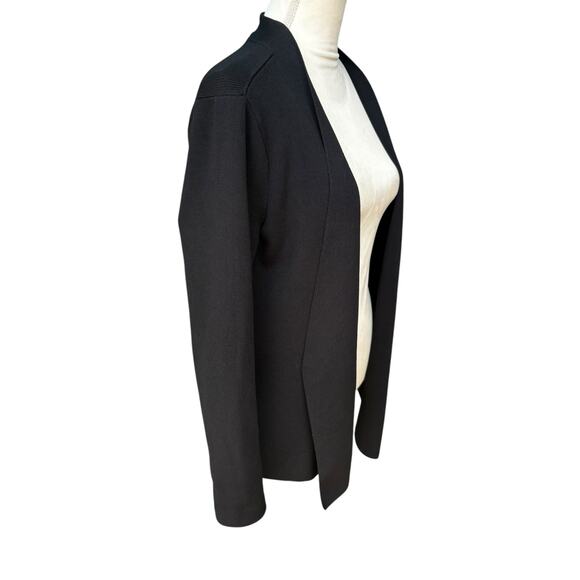 MM LaFleur Woolf Black Knit Perforated Detail Open Front Jardigan - +1 / XL - Picture 5 of 11